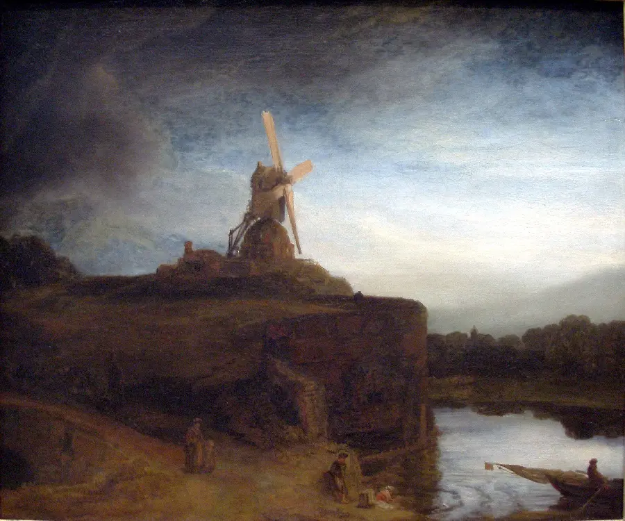 A very beautiful painting called The Mill from Rembrandt's famous works