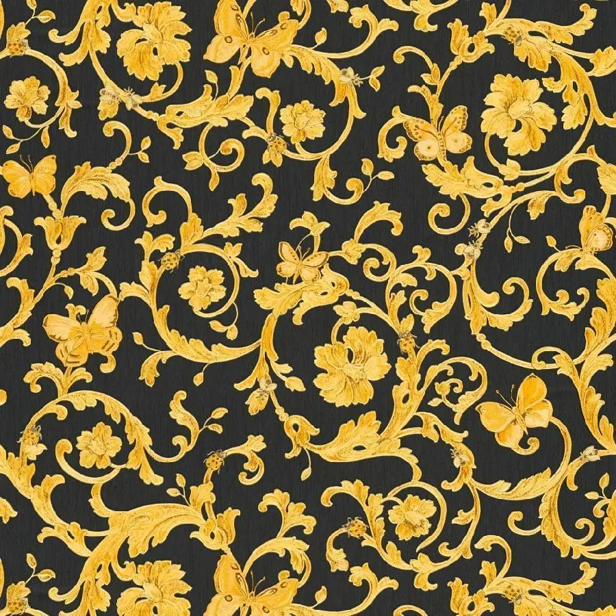 The most mysterious one-dimensional texture and texture of a black background in the baroque style