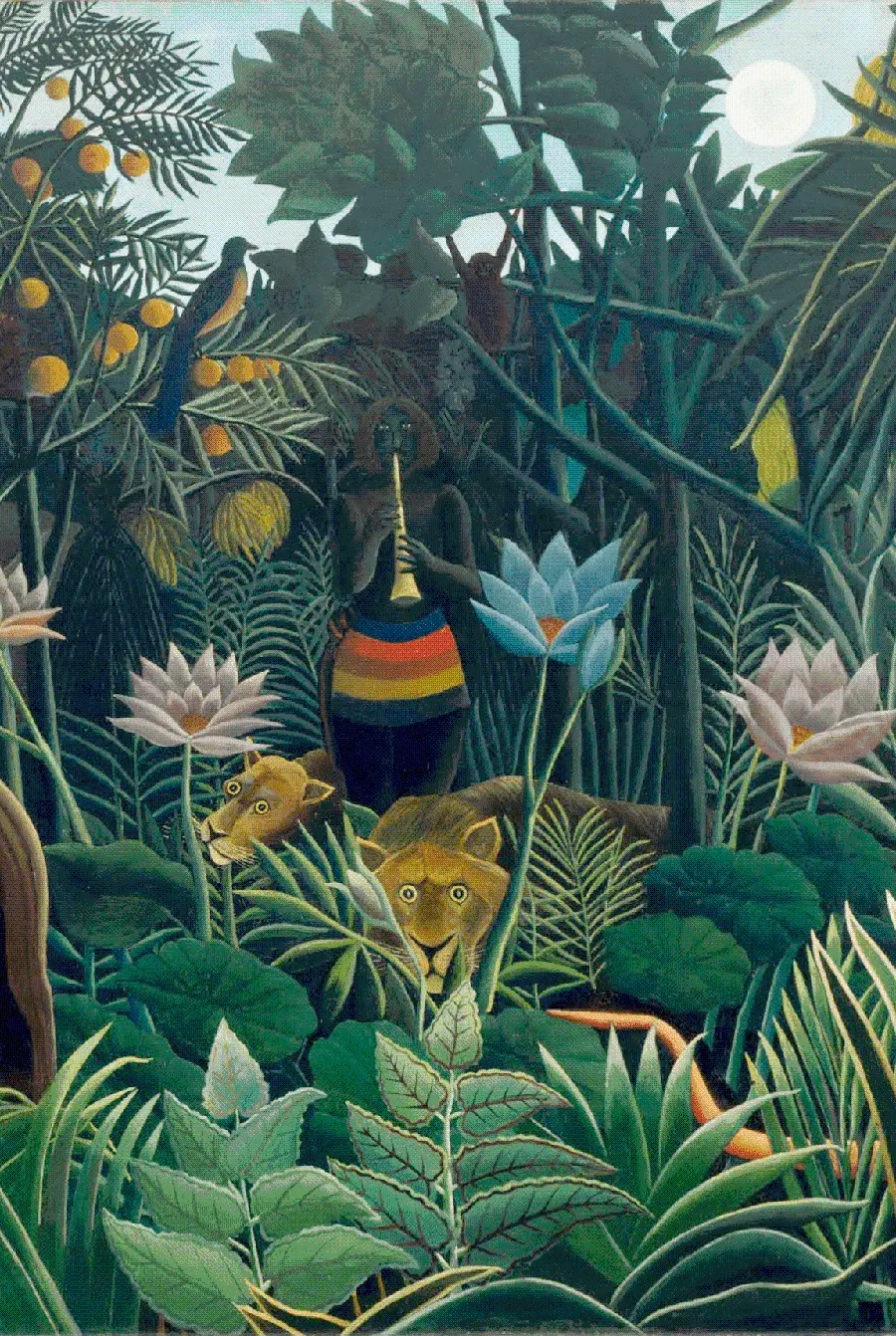 Stock photo of the most interesting and spectacular painting by Henri Rousseau