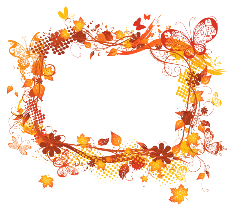 Autumn text frame photo for writing text in PNG format