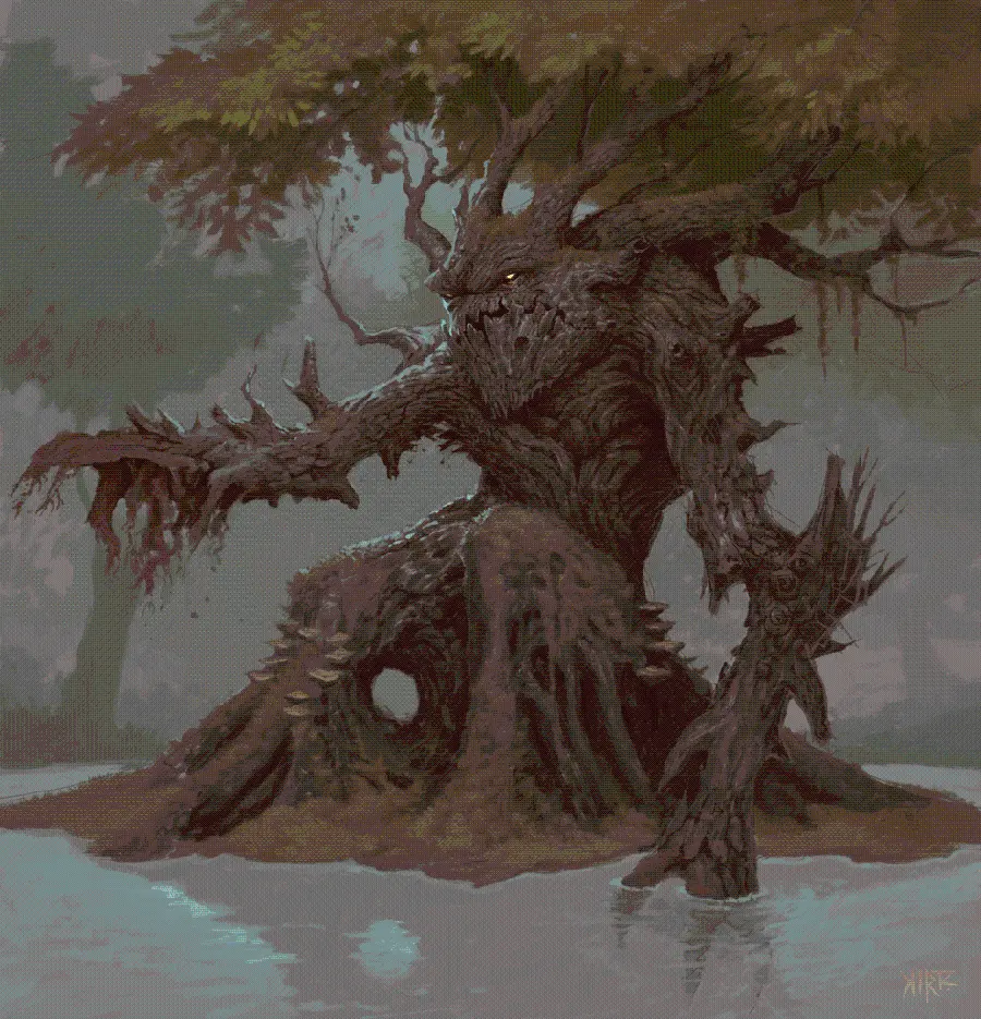 Interesting and strange photo of a tree man for profile and background 