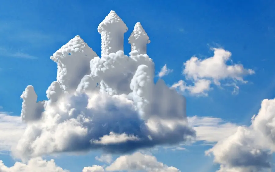 Cute and cool recommended background blue sky with clouds palace design 