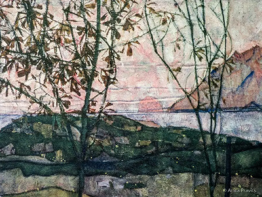 Stock from nature called the setting sun by Egon Schiele