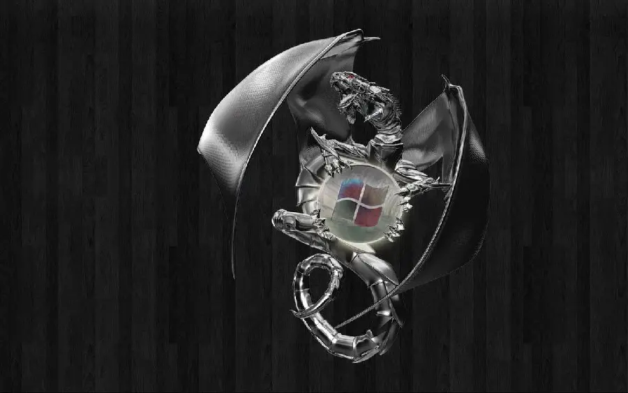 New and trendy background of a kind dragon with a black background