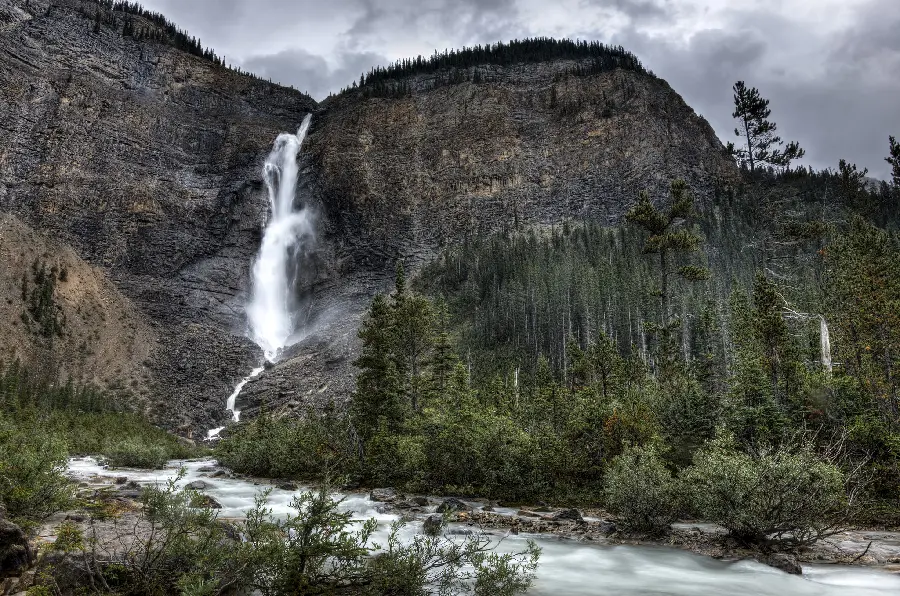Beautiful and spectacular view of Takakaw Falls in Canada