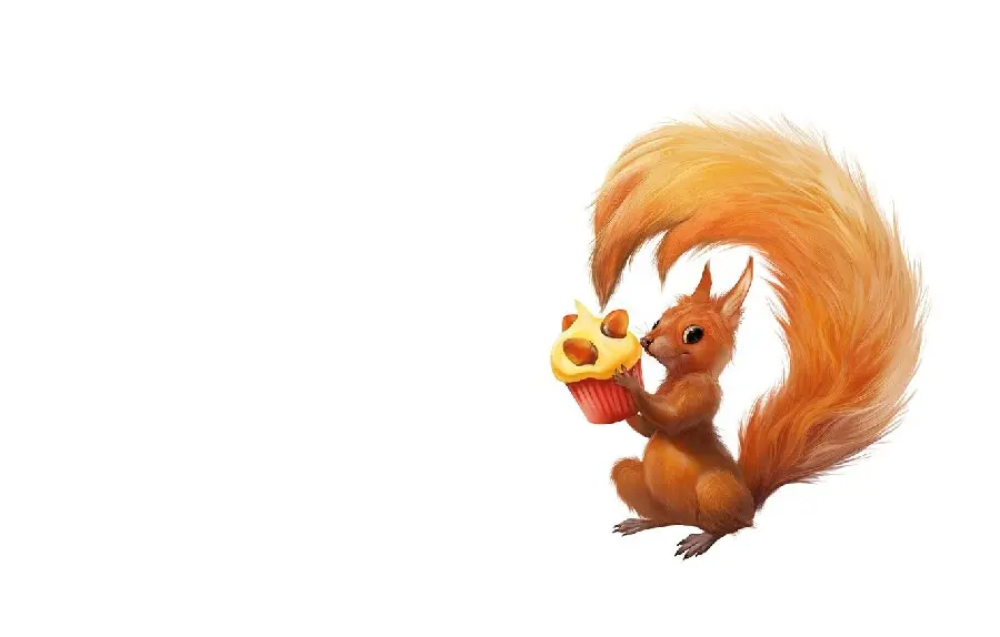Download free png image of a cartoon squirrel with a white background