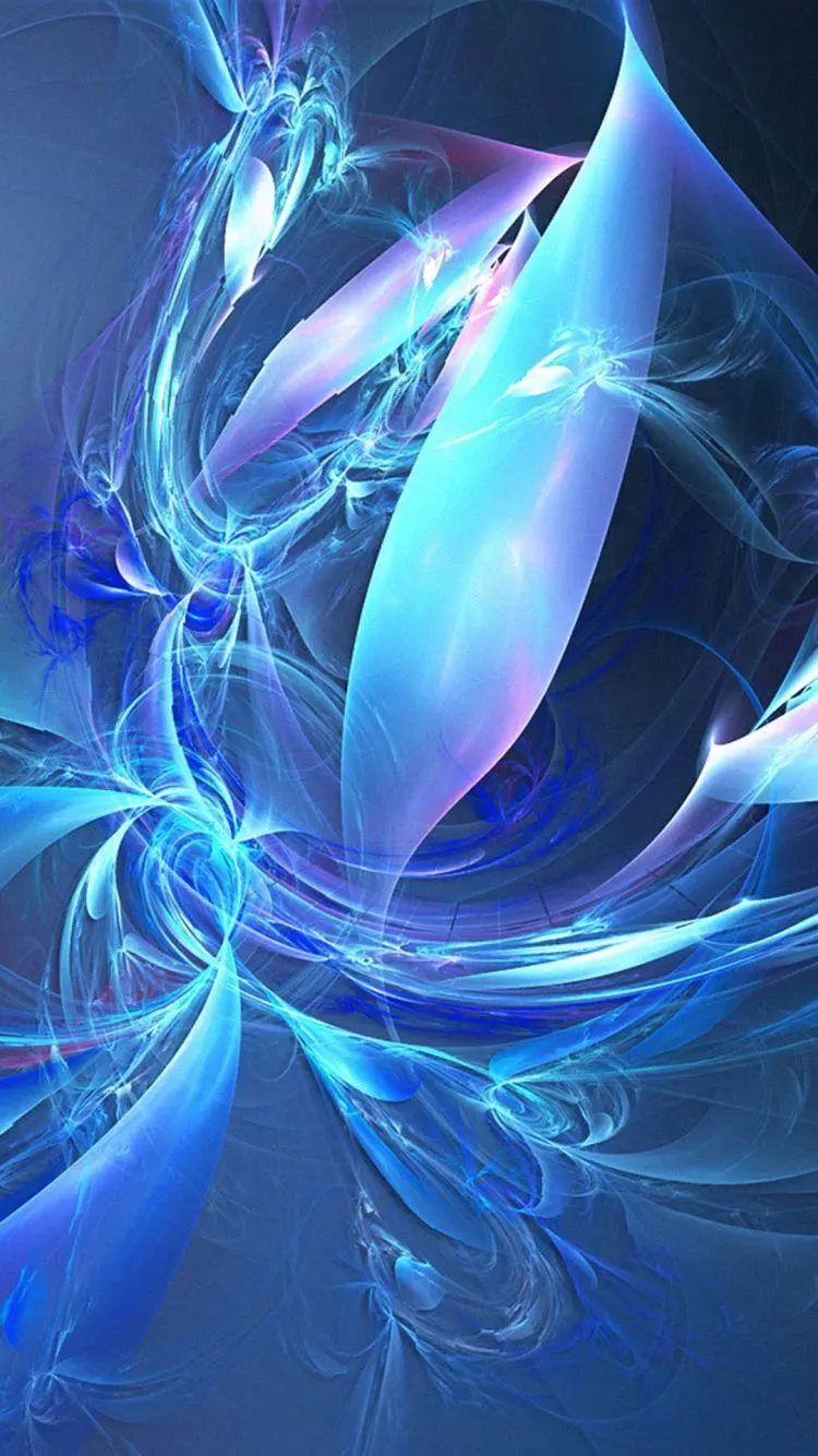 Beautiful and attractive fractal and abstract background photo in a blue theme for iPhone
