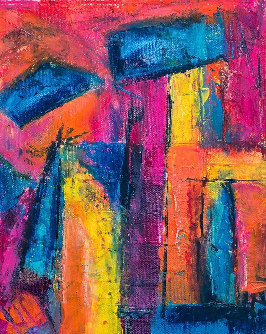 Abstract Expressionism Painting Graphic Acrylic Modern Colorful