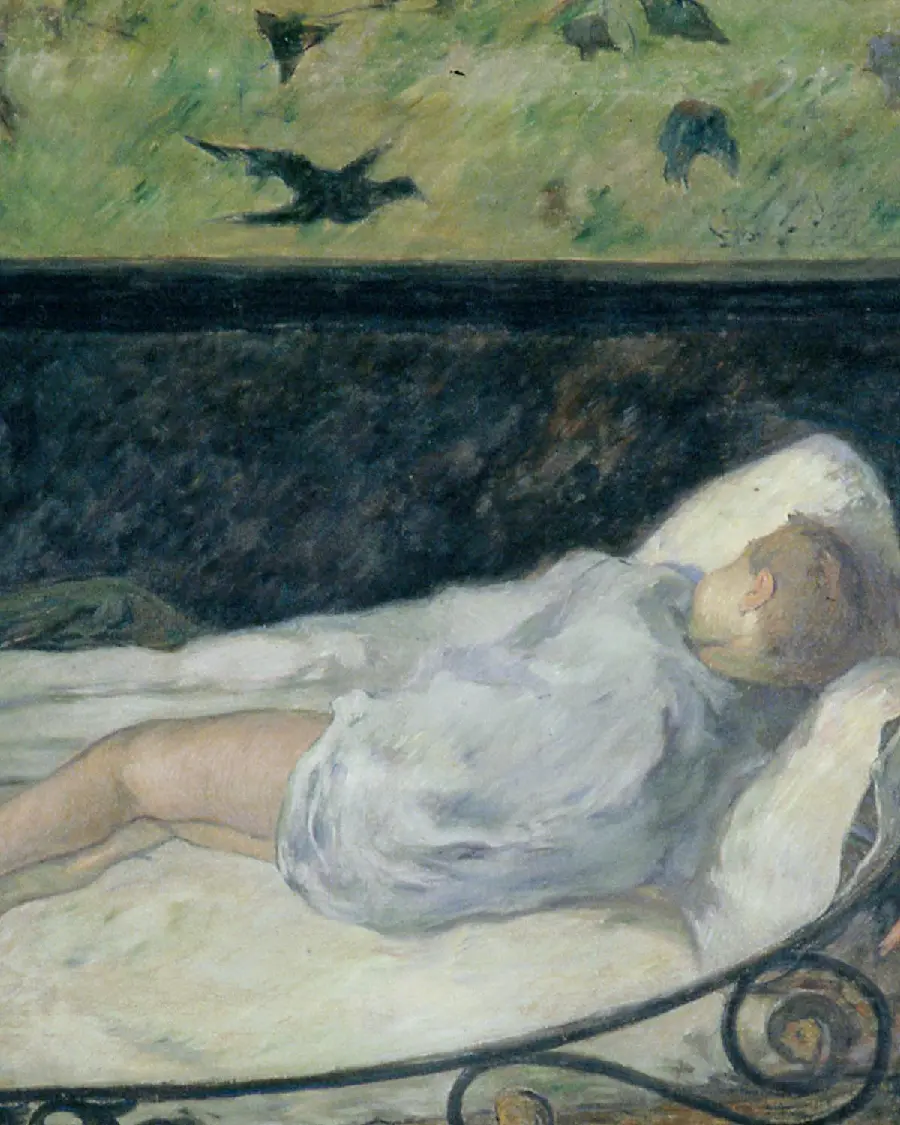 Download photo of painting of a peaceful sleep by the famous French painter Paul Gauguin