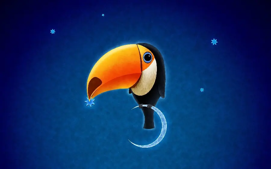 Cartoon image of Toca bird for making children's lullaby clips