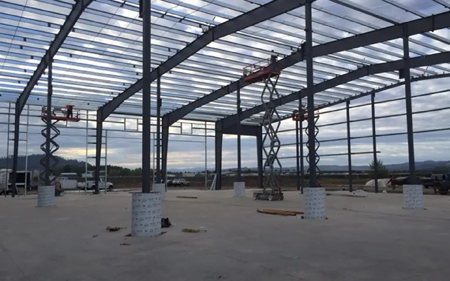 High quality photo of steel building for engineering displays