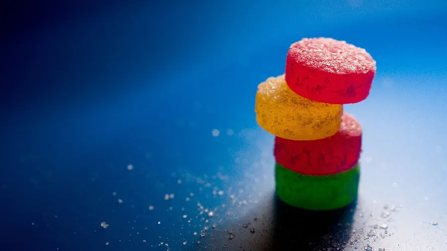 Beautiful background photo with an interesting design of stacked candies 