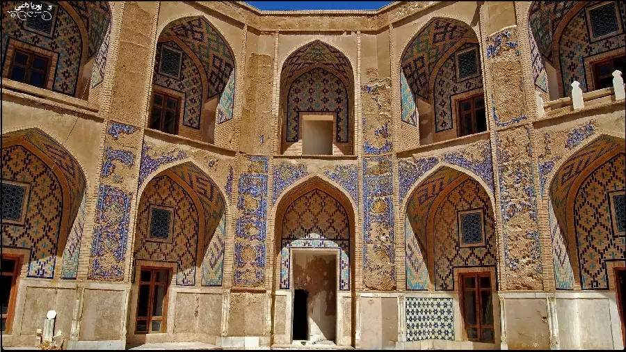 Photo of a historical site of Iranian architectural style called Ghiasiyeh Khargerd School
