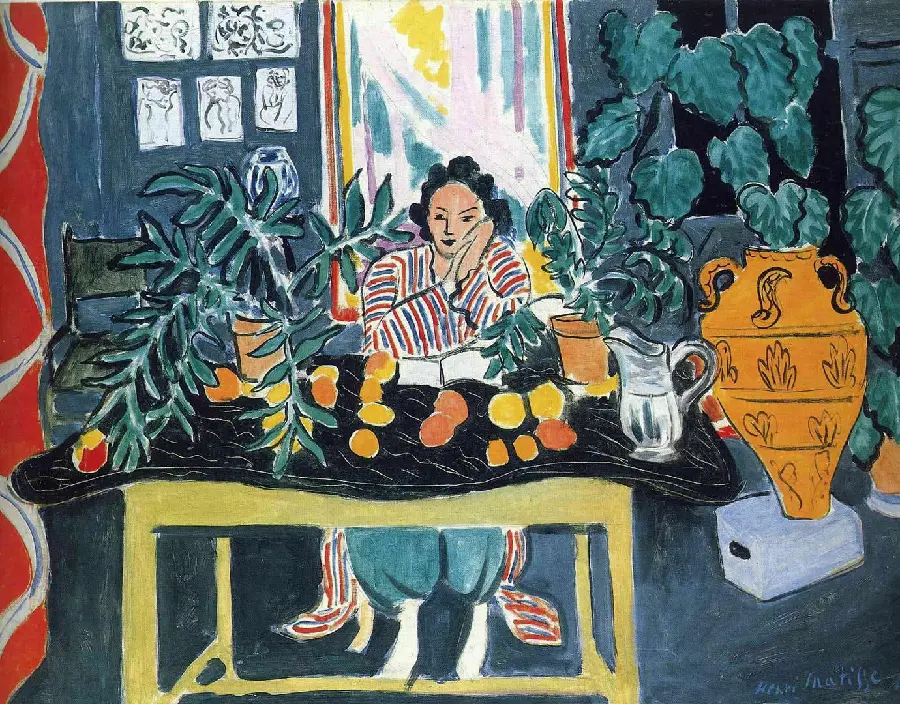 Interior with Etruscan Vase in 1940 by Henri Matisse