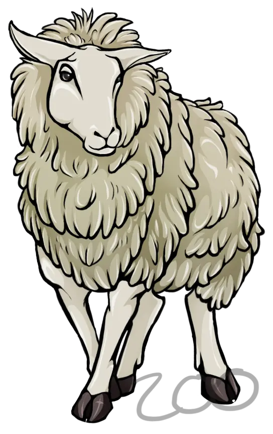 PNG image of a beautiful and beautiful cartoon sheep drawing