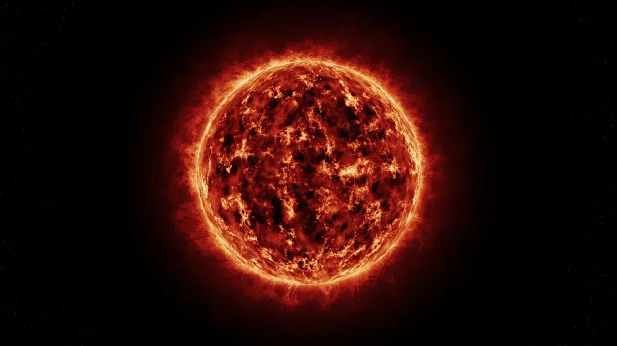 Amazing and unique stock photo of the fiery hot surface of the sun in HD quality