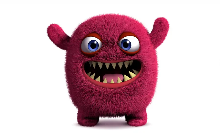 Cute and Googly Wallpaper Pink monster with white background 