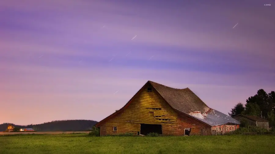 Depressing wallpaper of a forgotten wooden granary