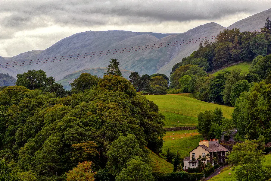 Natural stock photo of a remote, lush and relaxing village 