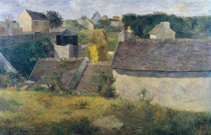 A very beautiful and special picture of the landscape painting of the village of Alsace by Paul Gauguin