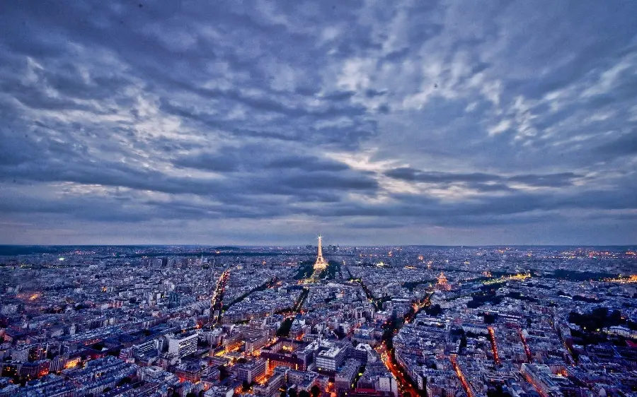 Background Photography of a City with a Sky Covered with White and Cotton Clouds in Europe