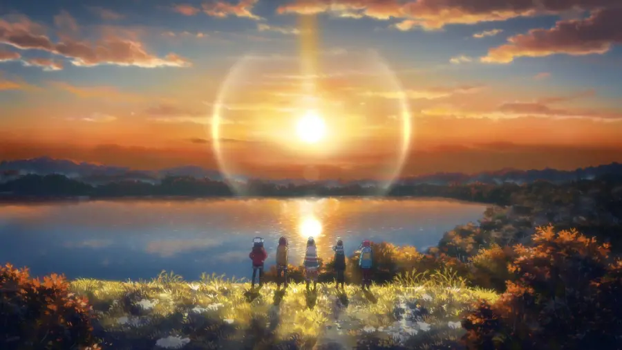 Wallpaper of camping and temporary stay by the relaxing lake 
