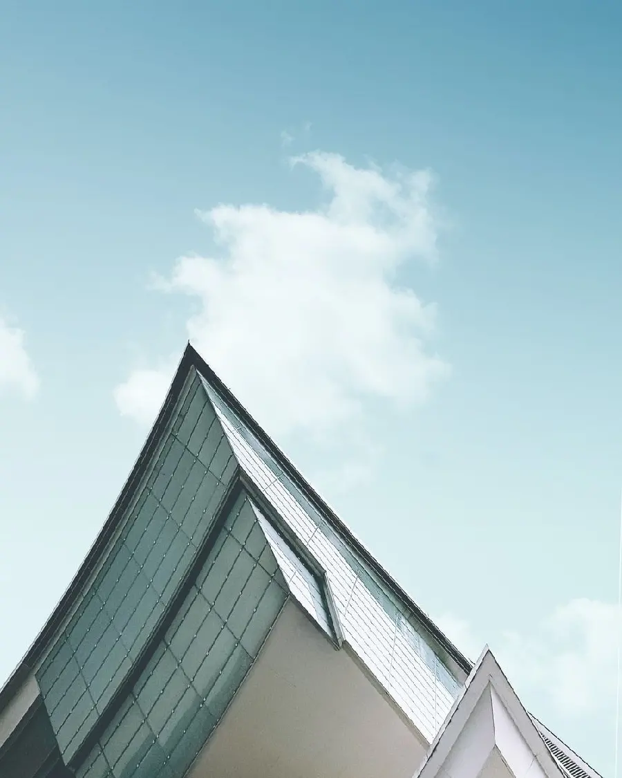 Minimalist art style steel and glass building wallpaper