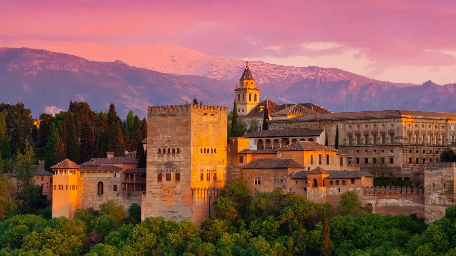 Interesting photo of the Alhambra Palace located in Granada, Spain