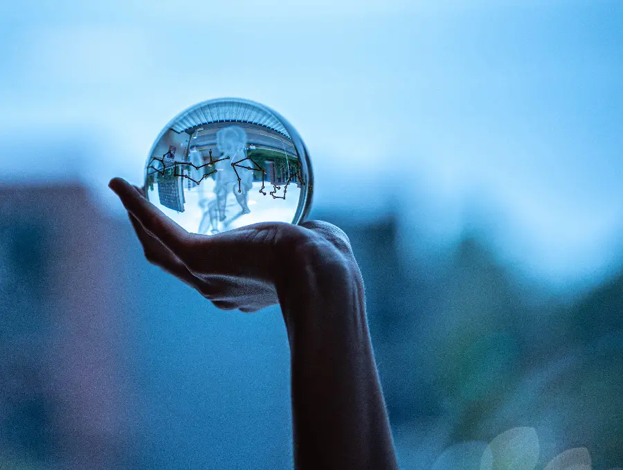 Crystal and glass ball background for window decoration 