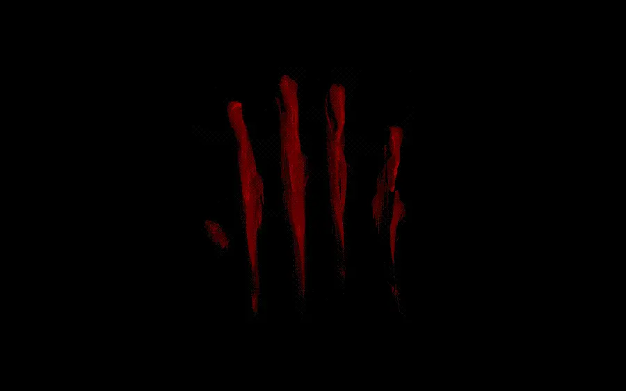 Scary image of bloody fingerprints with a black background 