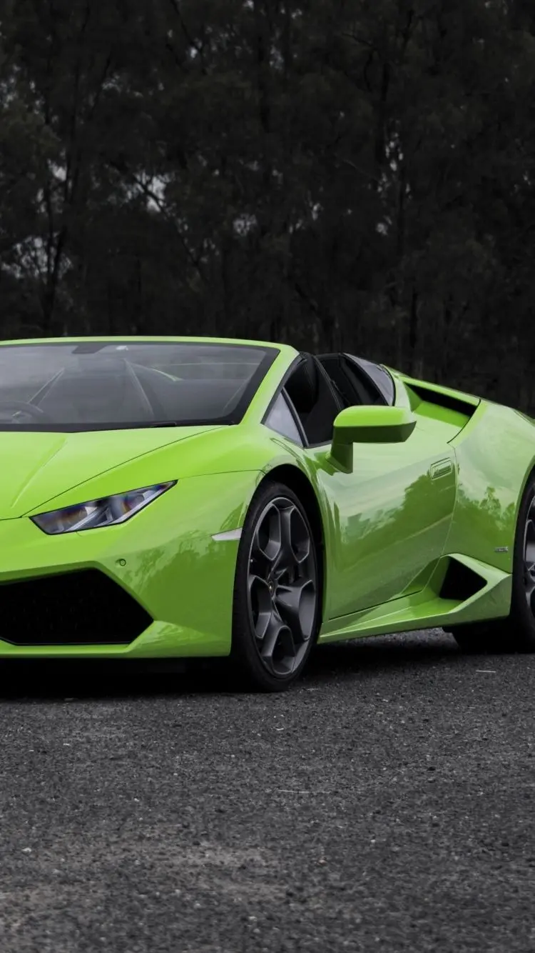 The most special background of the Lamborghini Huracan car in green color 