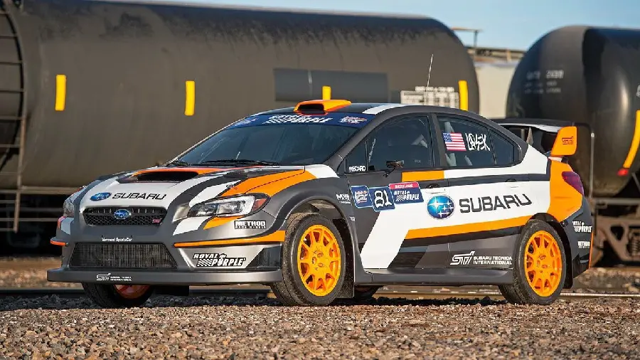 Background photo of the Subaru Rally Cross race car