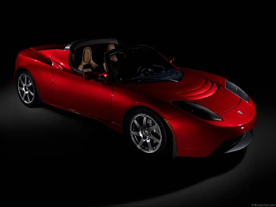 Download a picture of a super cool red electric car 