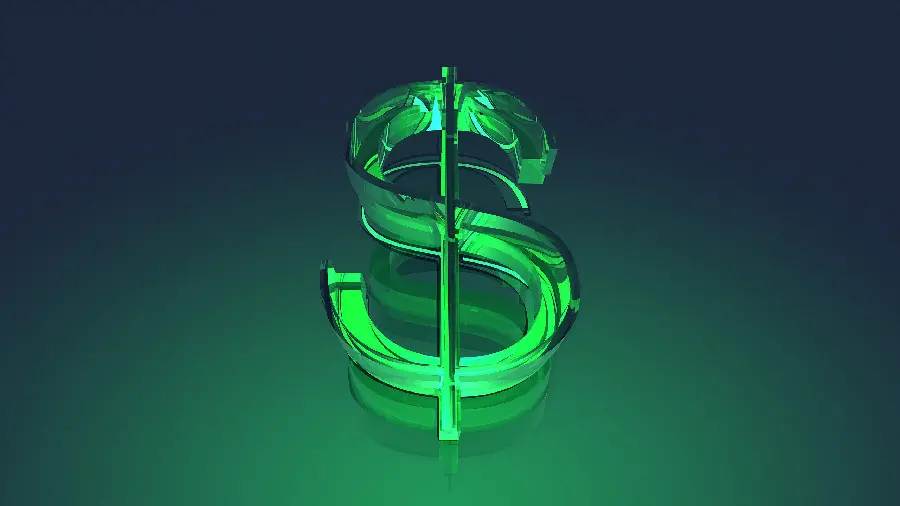 3D photo of the dollar logo for logo creation and design