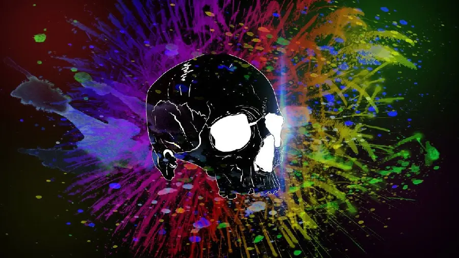 Download backgrounds for boys and girls with a fantasy human skull design 