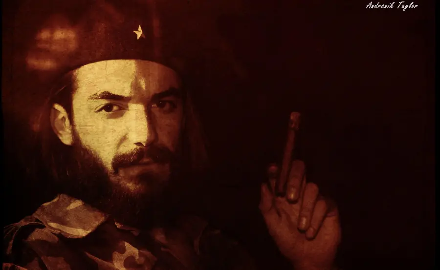 The oldest black wallpaper of Ernesto Che Guevara, the main character of the Cuban Revolution 