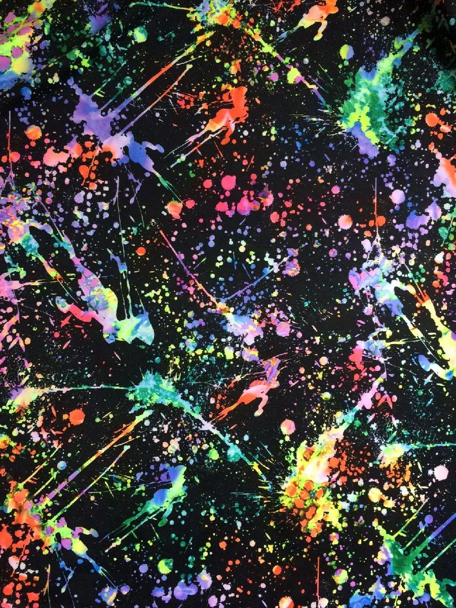 Black and Neon Splatter Abstract Painting Jackson Pollock American Painter
