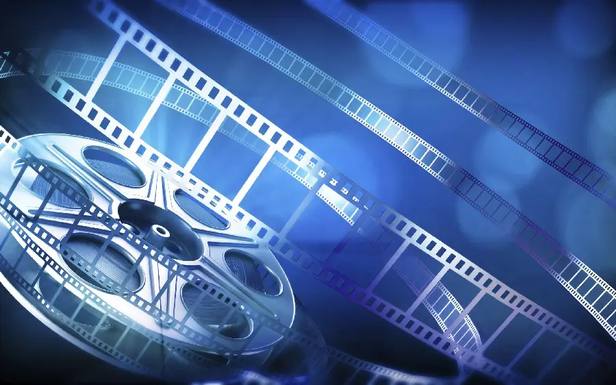 Motion picture and film strip for wall poster printing and movie advertising