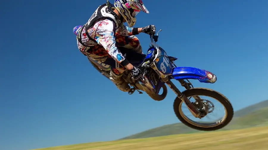 Great jump background with a trail motorcycle for desktop and laptop 