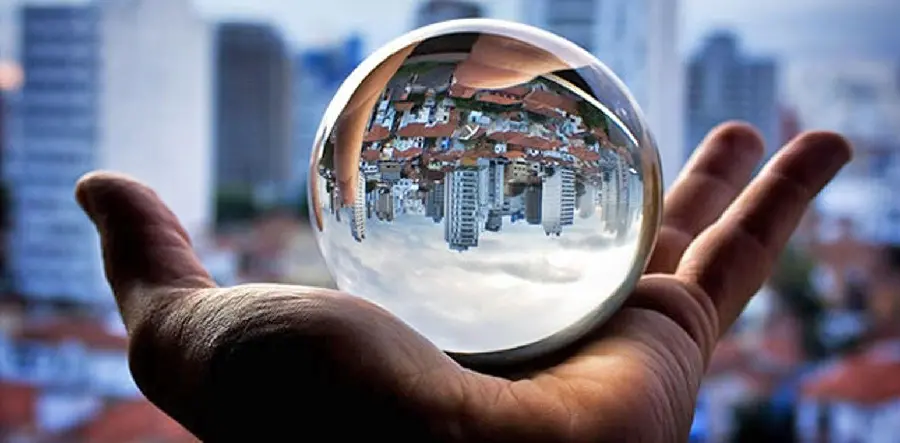 Photo of a clear crystal and glass ball for table decoration 