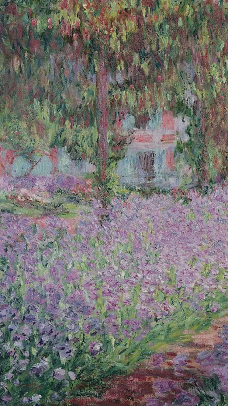 Free download of the painting of the artist's garden in Giverny by Claude Monet 