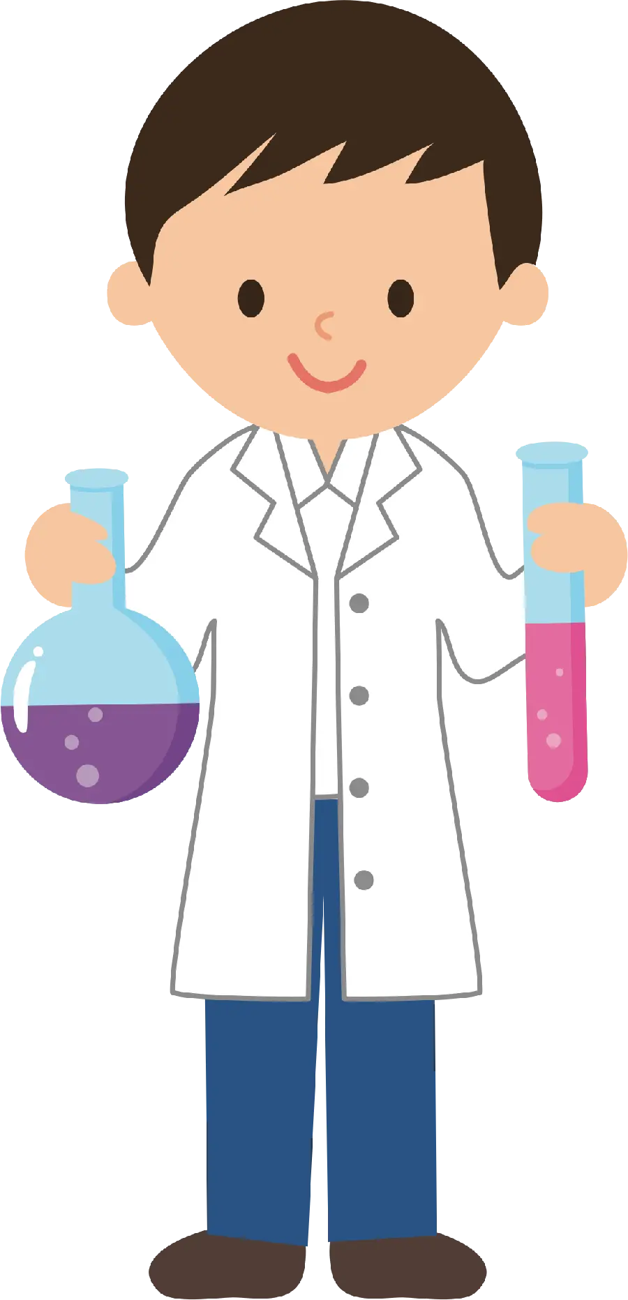 The simplest graphic design of a scientist with test tubes 