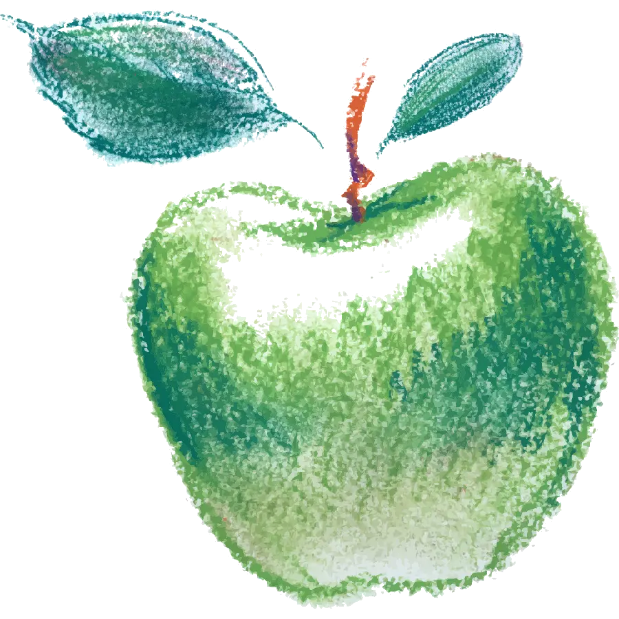 Download PNG and teleported image of a delicious green apple 3D drawing