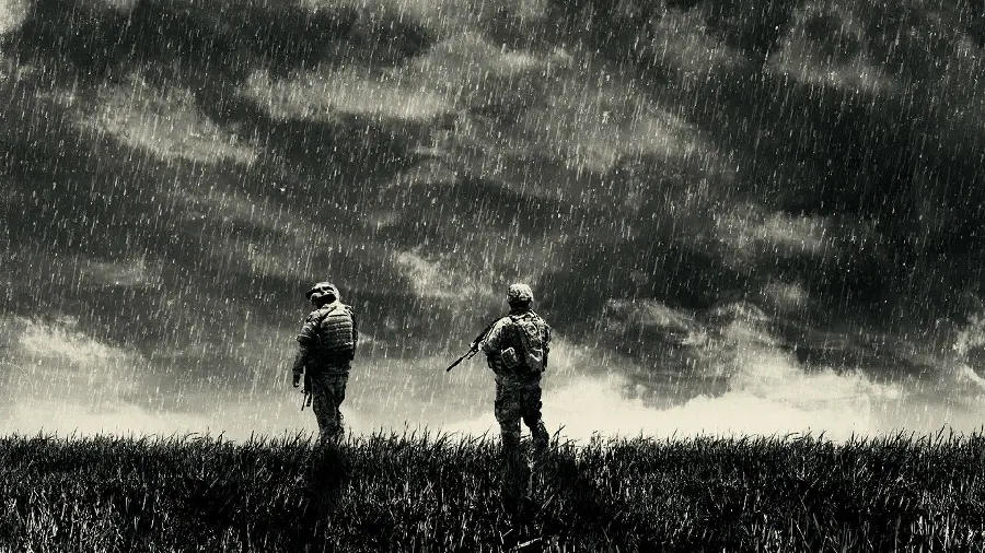 Black surrealism sad wallpaper of the surviving fighters