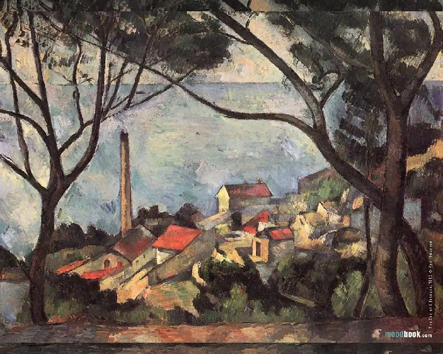 A very beautiful painting of the city Beach by Paul Cezanne