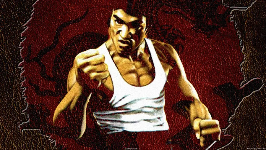 Bruce Lee High Quality Picture While Showing Martial Arts Moves