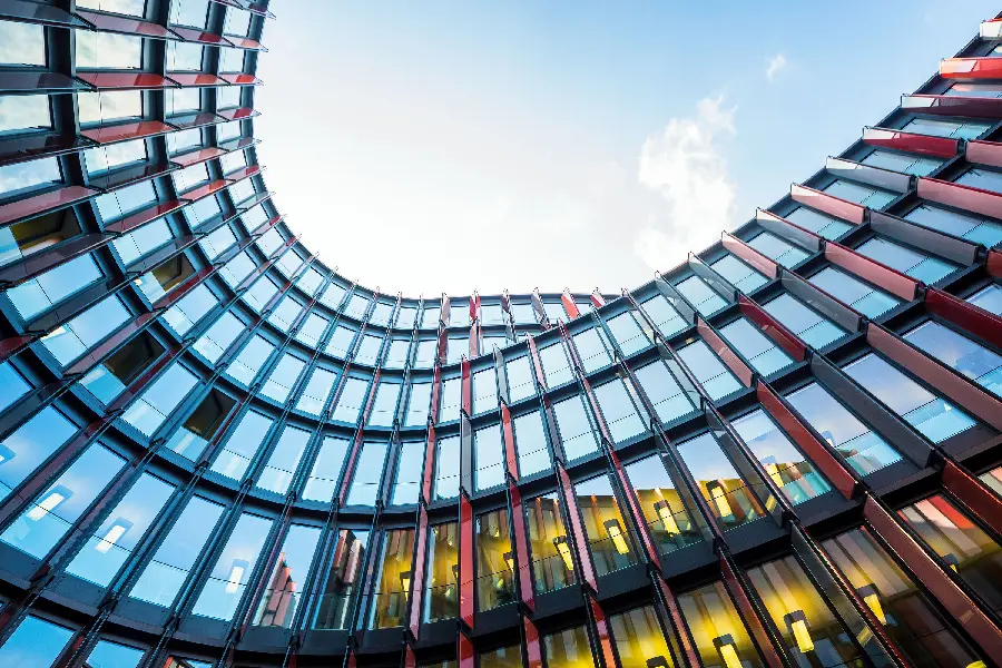 Wallpaper of an oval building, glass window, oval architectural material