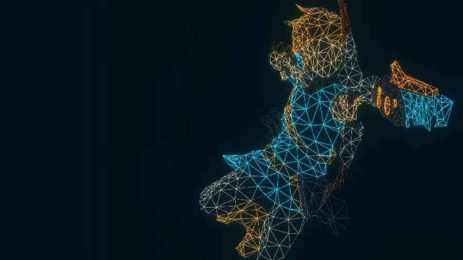 3D Wireframe Photo Digital Art Abstract Avatar 