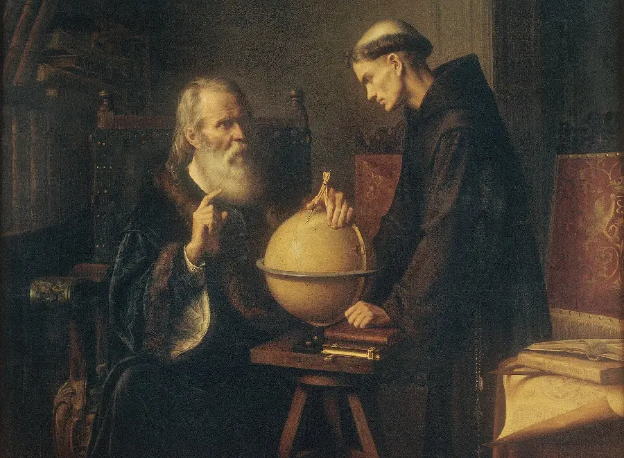 Old and memorable photo of Galileo Galileo, the great Italian engineer and physicist 