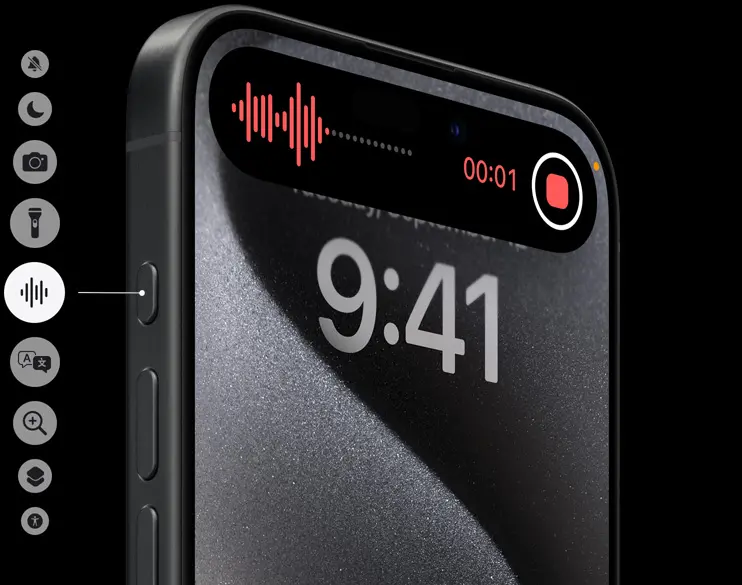 Apple iPhone 15 pro with dual stereo speakers